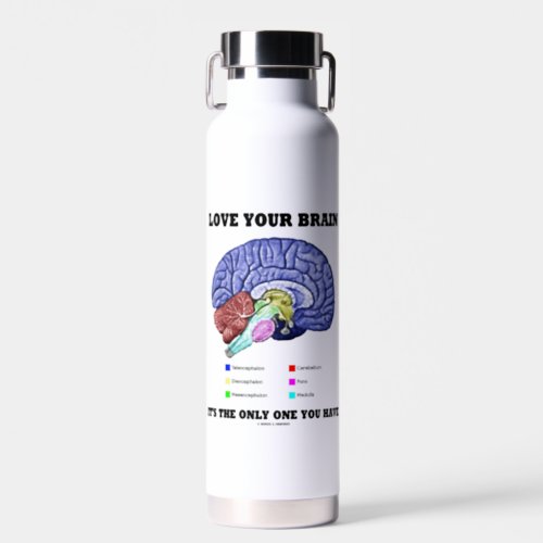 Love Your Brain Its The Only One You Have Advice Water Bottle