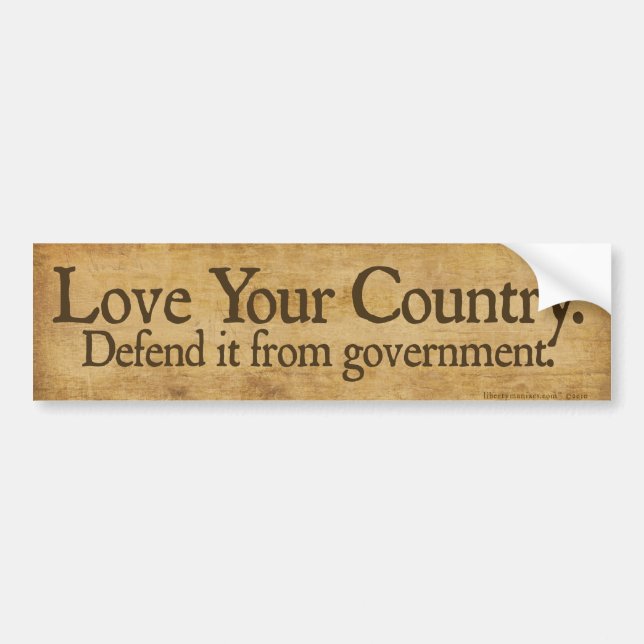 Love Your Country Bumper Sticker (Front)