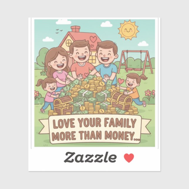 Love Your Family More Than Money Sticker (Sheet)