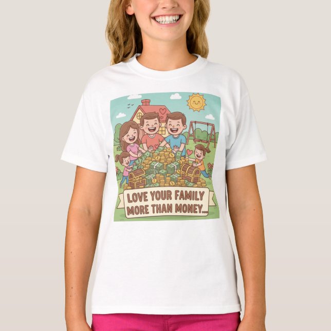 Love Your Family More Than Money T-Shirt (Front)