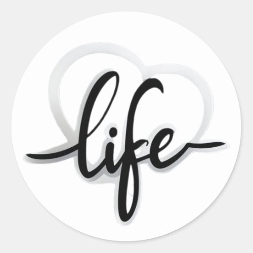 love your life classic round sticker