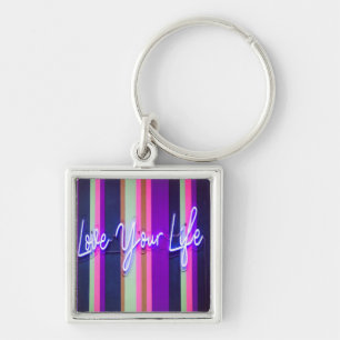 Love Your Life Colorful Positive Words Keychain