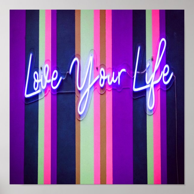 Love Your Life Colorful Positive Words Poster (Front)
