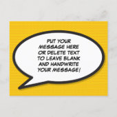 LOVE Your Message Speech Bubble Fun Retro Announcement Postcard (Back)