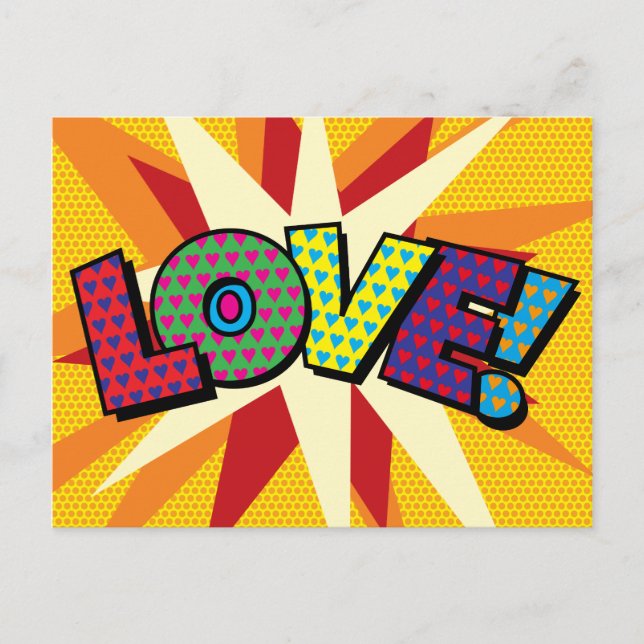 LOVE Your Message Speech Bubble Fun Retro Announcement Postcard (Front)