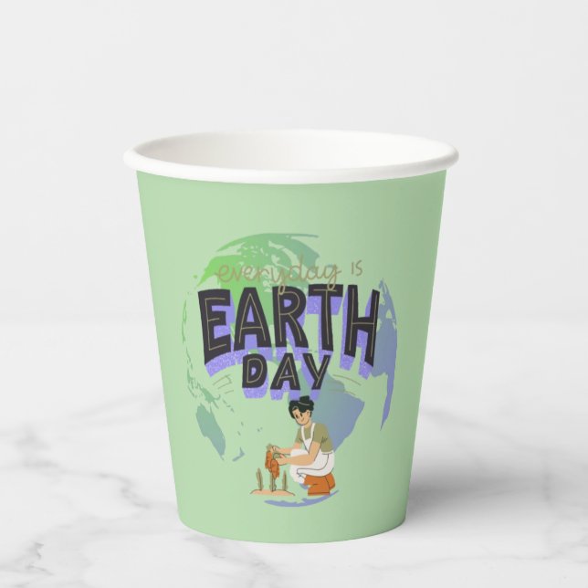 "Love Your Mother: Earth Day Every Day" Paper Cups (Front)