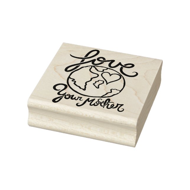 Love your mother earth day heart lover             rubber stamp (Stamp)
