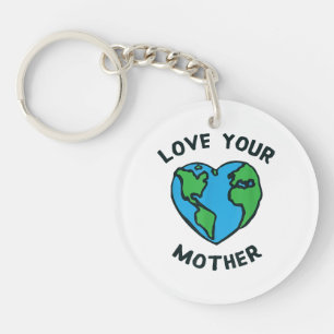 Love Your Mother Earth Heart Keychain