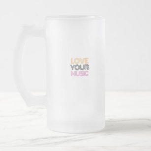 love your music frosted glass beer mug
