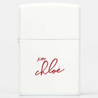 Love “Your Name” Red Typography Zippo Lighter