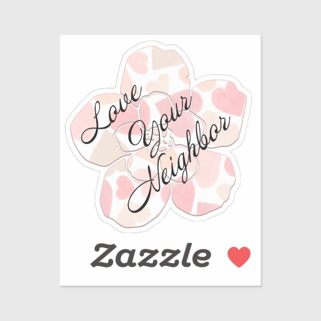 Love Your Neighbor Heart-Filled Flower Sticker (Sheet)