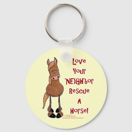 Love Your NEIGHbor Horse Rescue Keychain