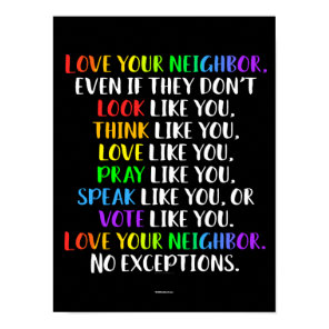 Love Your Neighbor Motivational Diverse Classroom Poster
