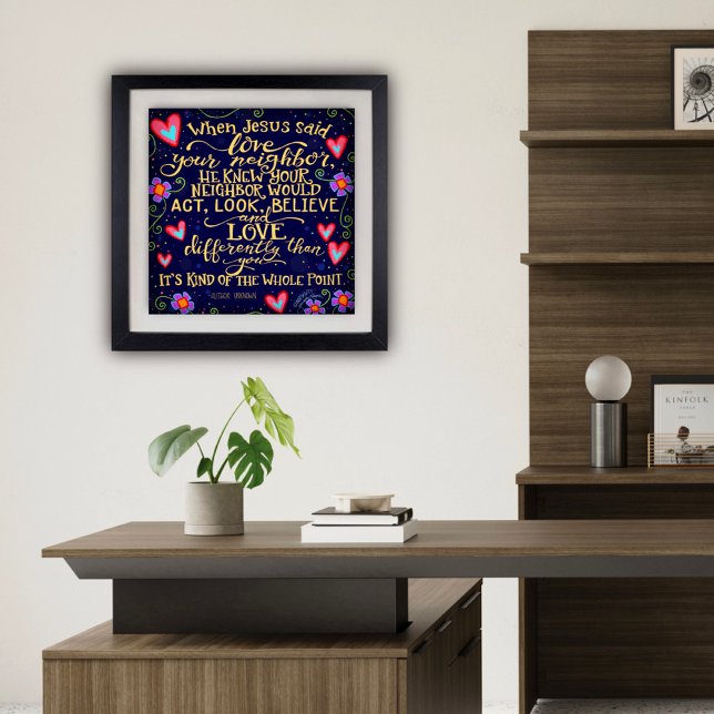 Love Your Neighbor Quote Hearts Inspirivity Poster (Creator Uploaded)