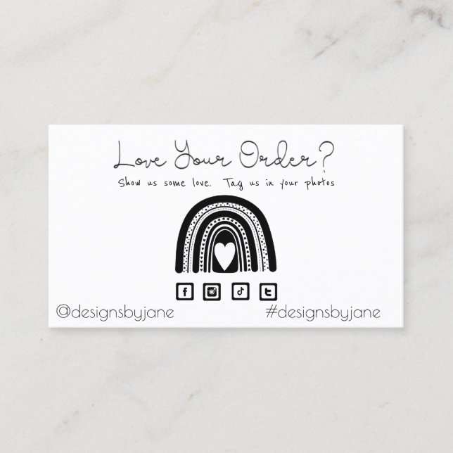 Love Your Order Small Business Order Insert Card (Front)