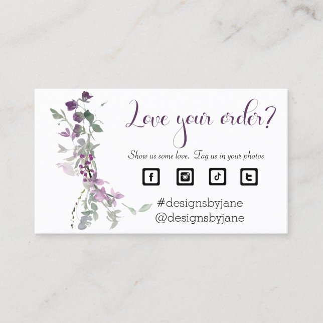 Love Your Order Small Business Order Insert Card (Front)