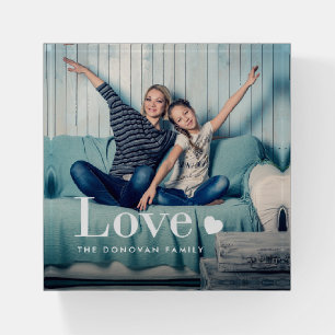 Love   Your Personal Photo and a Heart Paperweight
