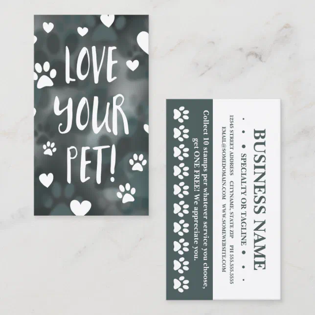 love your pet loyalty card bokeh Zazzle
