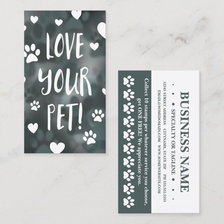 love your pet loyalty card bokeh Zazzle