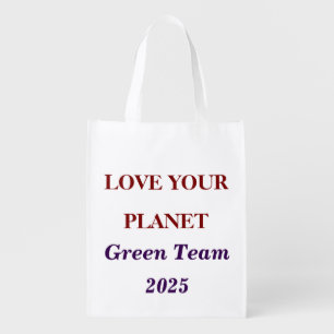 Love Your Planet Tote Bag Custom Eco-Friendly Text