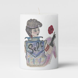 🕯️ “Love Your Self” Personalized Pillar Candle –