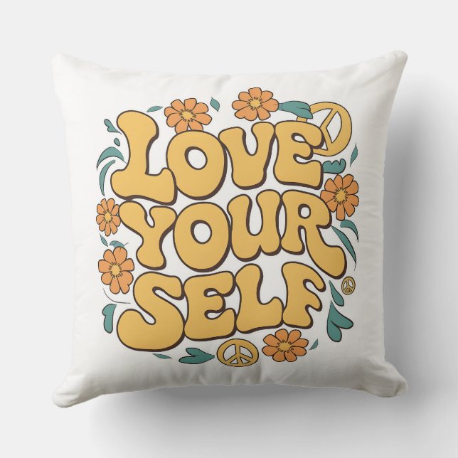 Love Your Self Throw Pillow (Back)