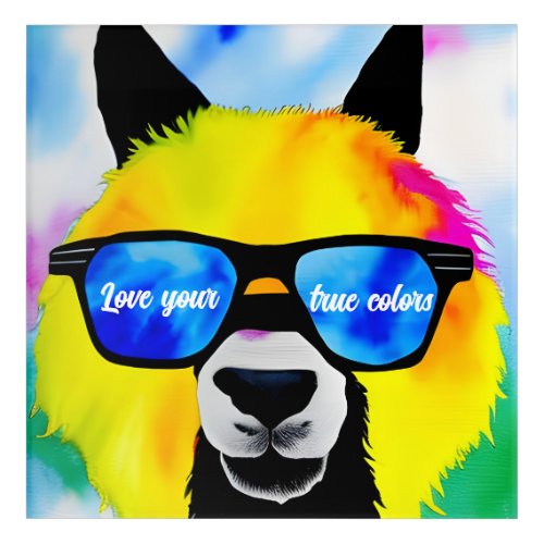 Love Your True Colors Llama Acrylic Wall Art