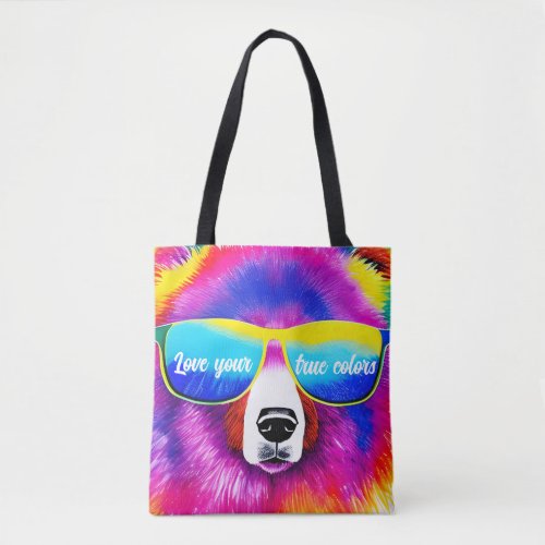 Love Your True Colors Rainbow Bear Tote Bag