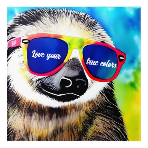 Love Your True Colors Sloth Acrylic Wall Art