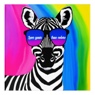 Love Your True Colors Zebra Acrylic Wall Art