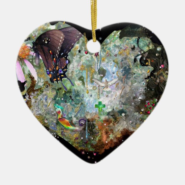 Love your world! ceramic ornament (Front)
