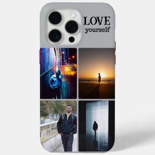 Love yourself 4 photo collage aesthetic phone case