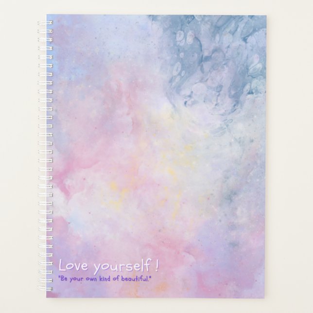 love yourself cute girly rainbow color planner (Front)