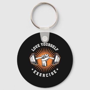 Love Yourself Exercise Training Pump Bodybuilding Keychain
