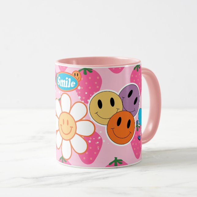 love yourself Funny Smiley Face Cool Design Mug (Front Right)