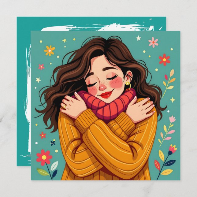 Love Yourself | Girl Hugging Herself (Front/Back)