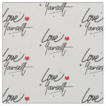 Love Yourself Handwritten Script Pattern Fabric