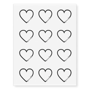 Love yourself heart minimalistic design temporary tattoos
