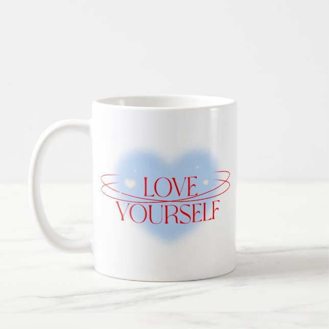 Love Yourself Inspirational Quote Coffee Mug (Left)