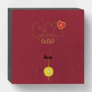 Love Yourself Inspirational Word Art Wooden Box Sign