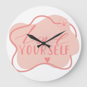 Love yourself large clock