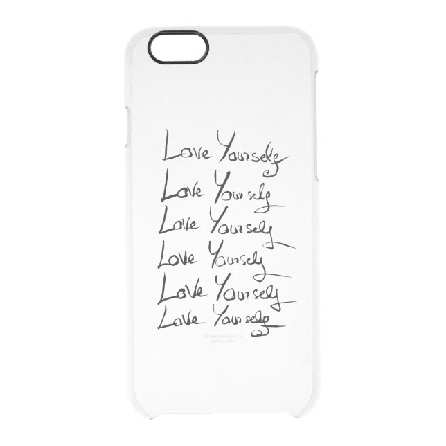 Love yourself!  Motivational calligraphy quote Uncommon iPhone Case (Back)