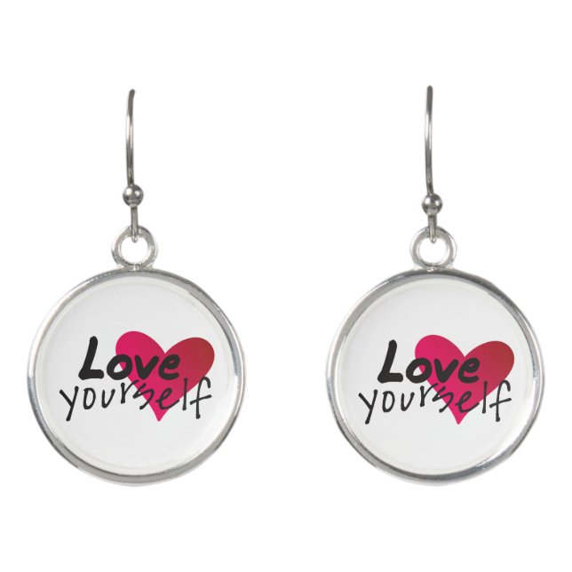 Love Yourself Quote Earrings (Front)