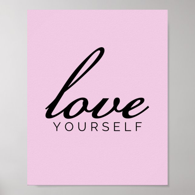 Love Yourself Quote On Happiness Poster (Front)