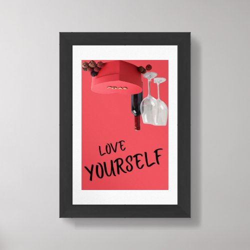 Love Yourself Red Aesthetic Wall Art Print Decor 