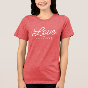 Love Yourself red summer t shirt for stylish women