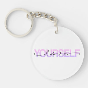 Love Yourself Valentine Calligraphy   Keychain