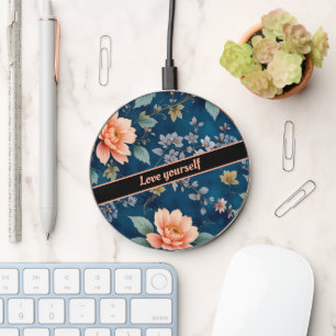 Love Yourself – Vintage Floral Design Wireless Charger