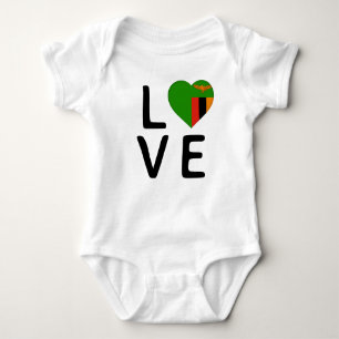 Love - Zambia Flag Baby Bodysuit