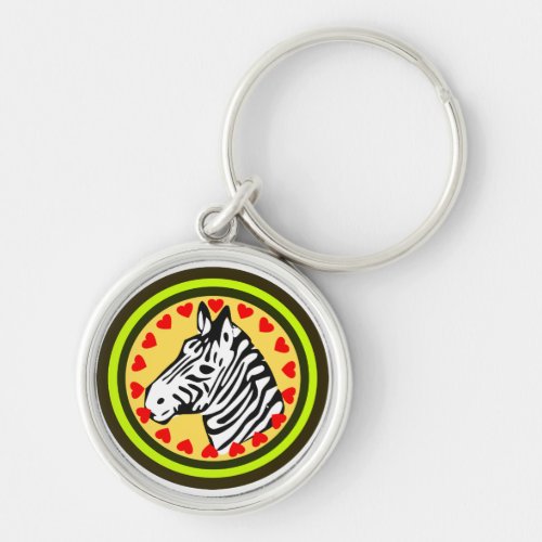 Love Zebra Elegant Premium Round Keychain Keychain